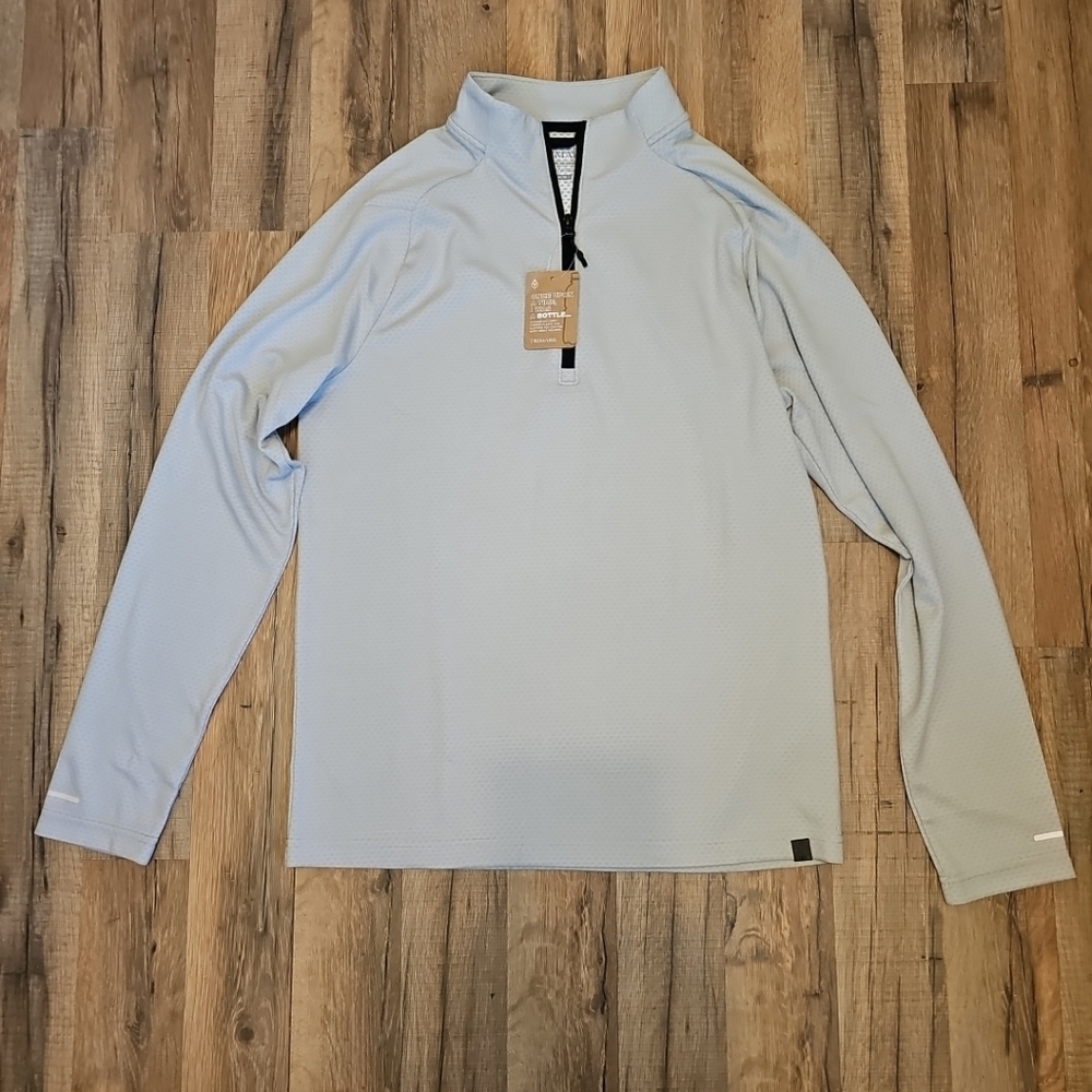 Trimark Eco Knit Quarter Zip Silver Heather Shirt Size Medium NWT
